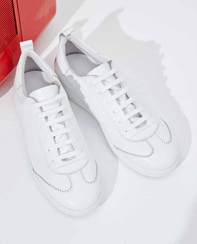 Sneakers de cuero con cordones Brilliant white