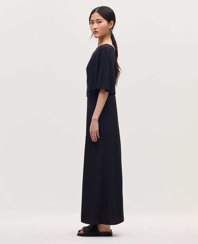Vestido largo fluido H091 black beauty