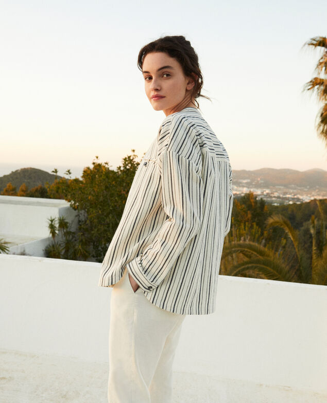 Camisa rayada Off white/navy stripes