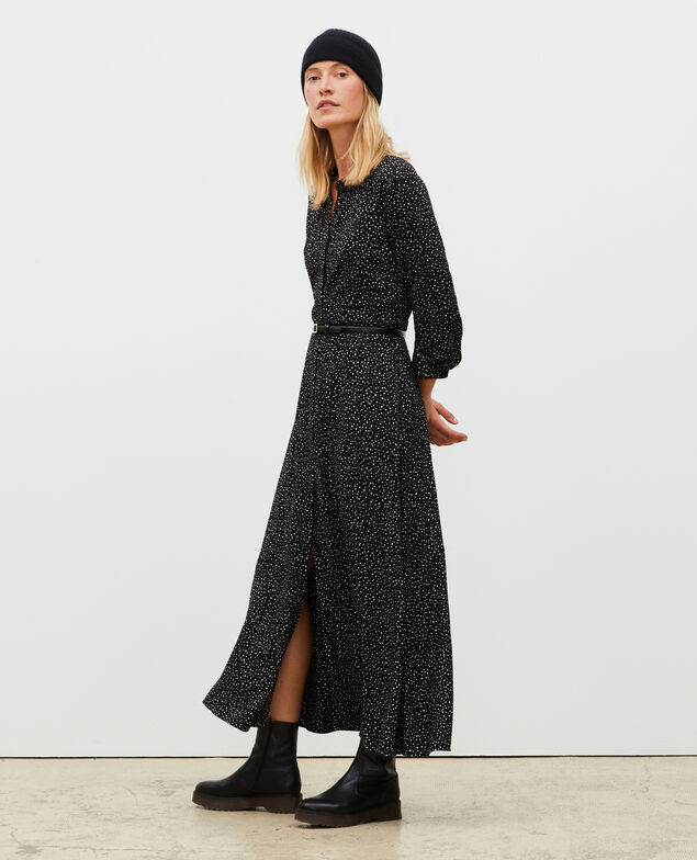 Maxi vestido largo estampado Print constellation black