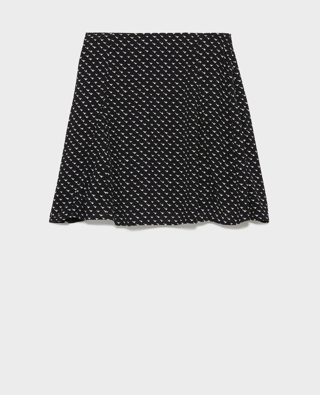 Minifalda de patinadora estampada Birdy black