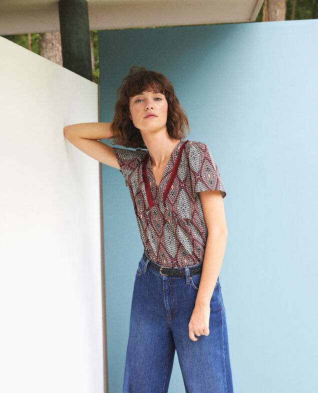 Blusa estampada Marrón