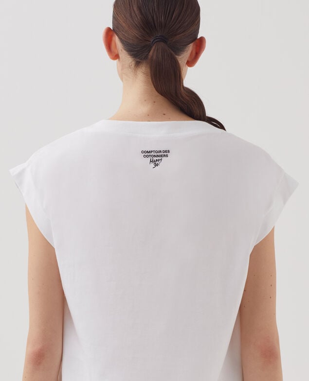 Camiseta corte caja de algodón J000 white base 95