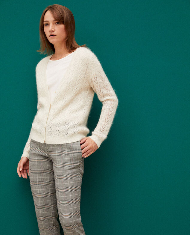 Cárdigan con mohair Blanco