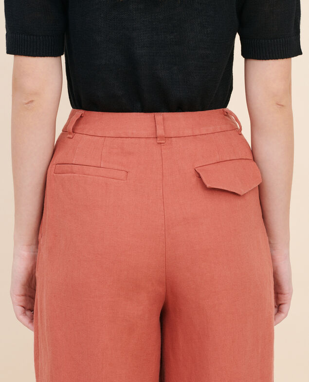 YVONNE - Pantalón ancho de lino 7200c 13 red