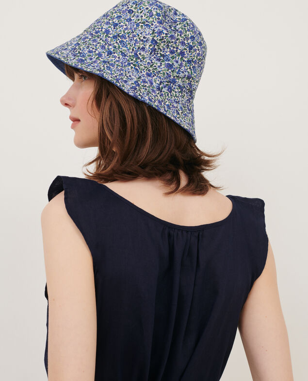 Vestido evasé de lino 68 blue