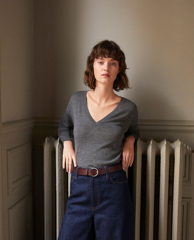 Jersey de lana merino Gris