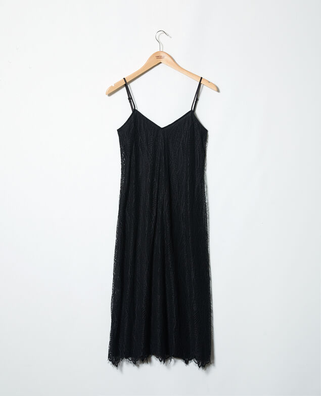 Robe fines bretelles en dentelle Noir