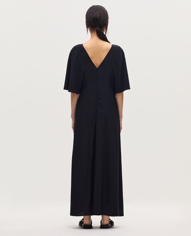 Vestido largo fluido H091 black beauty