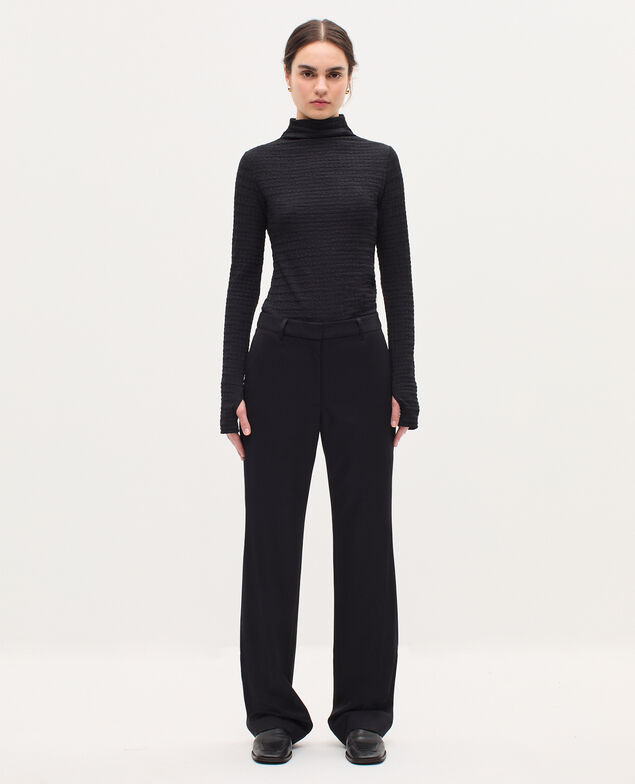 Pantalón recto de lana H091 black beauty