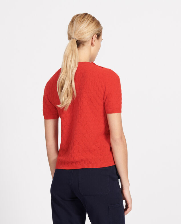 Jersey con escote redondo, 100 % Cachemir  Fiery red
