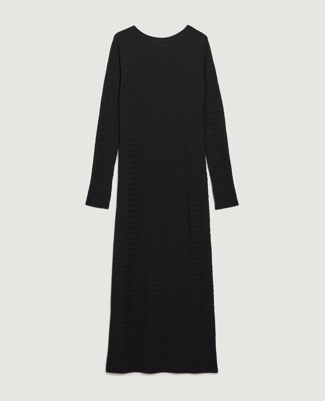 Vestido largo con textura H091 black beauty