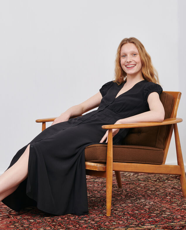 LUDIVINE - Vestido largo fluido 09 black