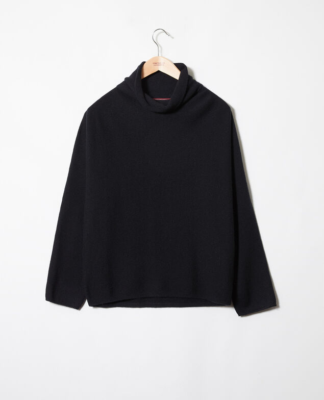 Jersey con cuello subido de cachemir Noir