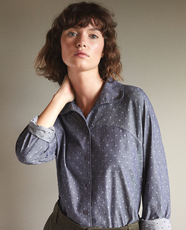 Camisa de corte recto Azul