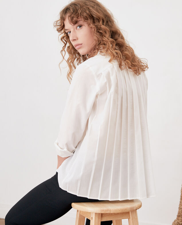 Camisa con espalda plisada Blanc