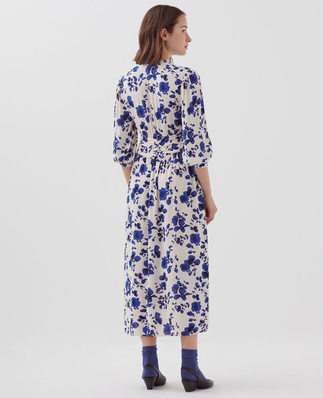 Vestido largo fluido I302 floral white