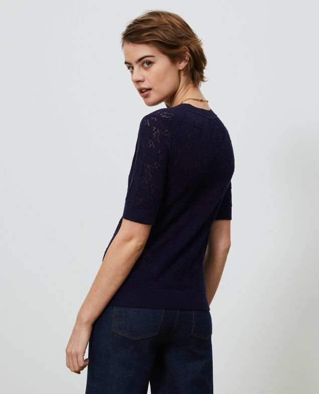 Jersey de algodón y lino Maritime blue
