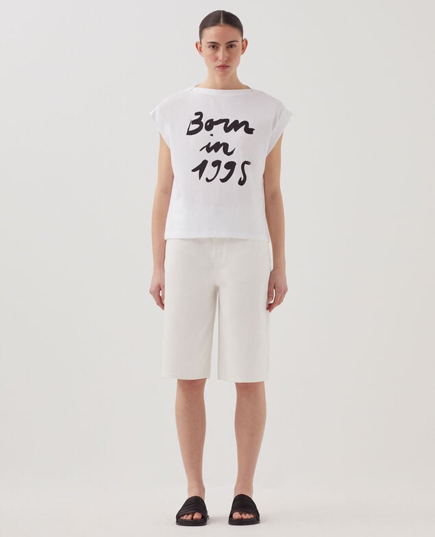 Camiseta corte caja de algodón J000 white base 95