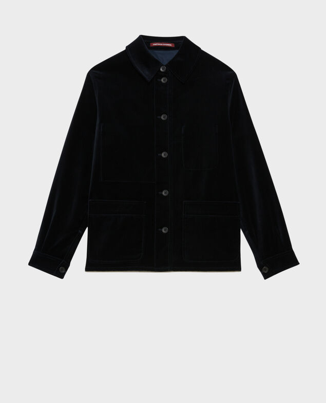 Chaqueta corta de terciopelo de algodón 6041c navy deep