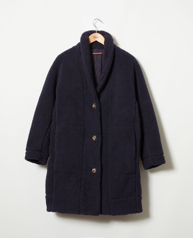 Abrigo efecto piel de cordero  Dark navy