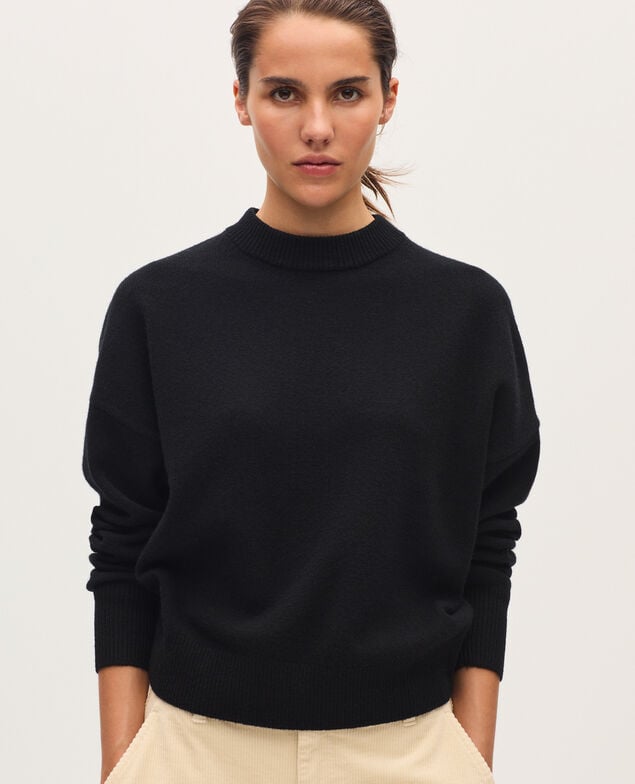 Jersey cuello redondo de lana U090 black