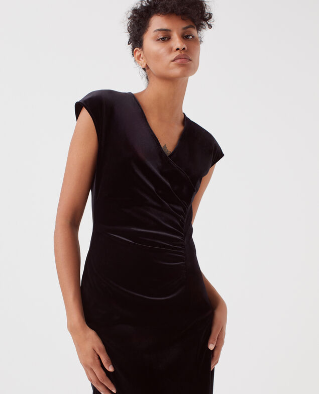 Vestido largo de terciopelo H091 black beauty