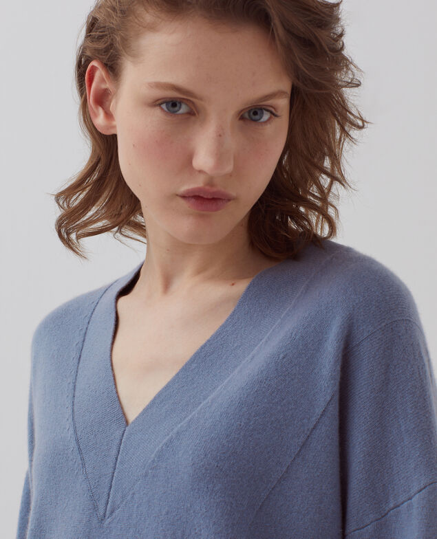 Jersey con cuello de pico de cachemir I060 folkstone gray