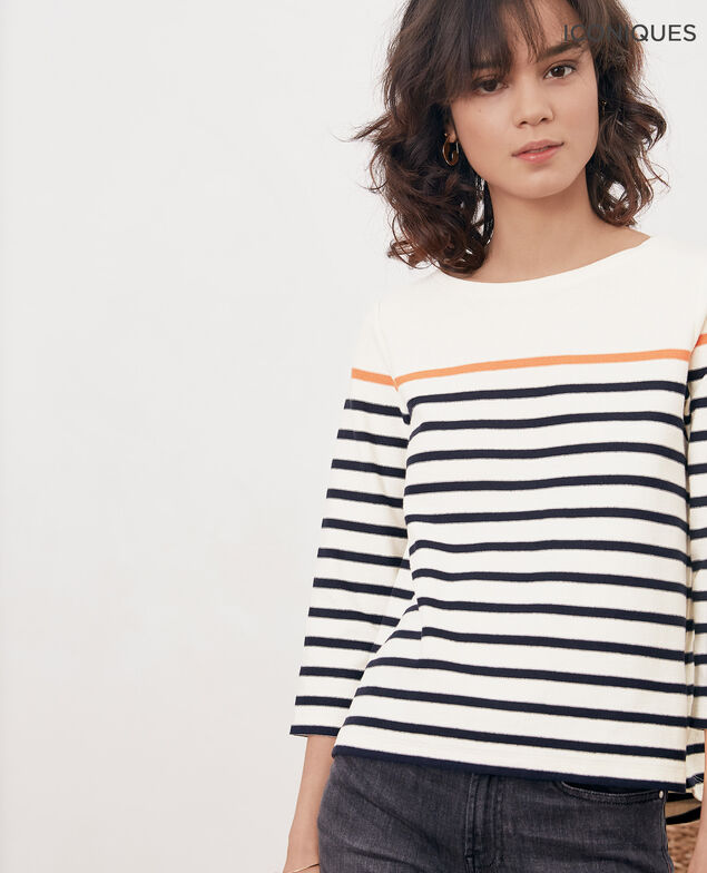 Camiseta de rayas Kaolin/navy