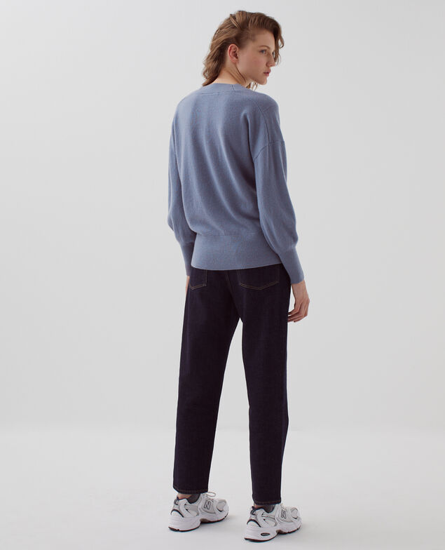 Jersey con cuello de pico de cachemir I060 folkstone gray