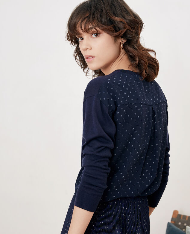 Jersey de doble tejido Ring dots marine