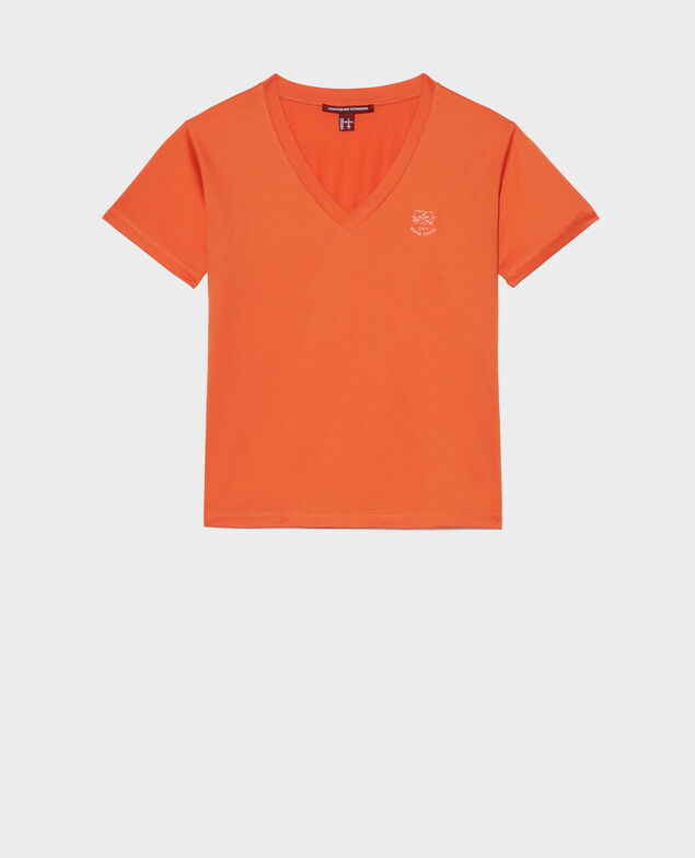 Camiseta bordada de algodón Harvest pumpkin