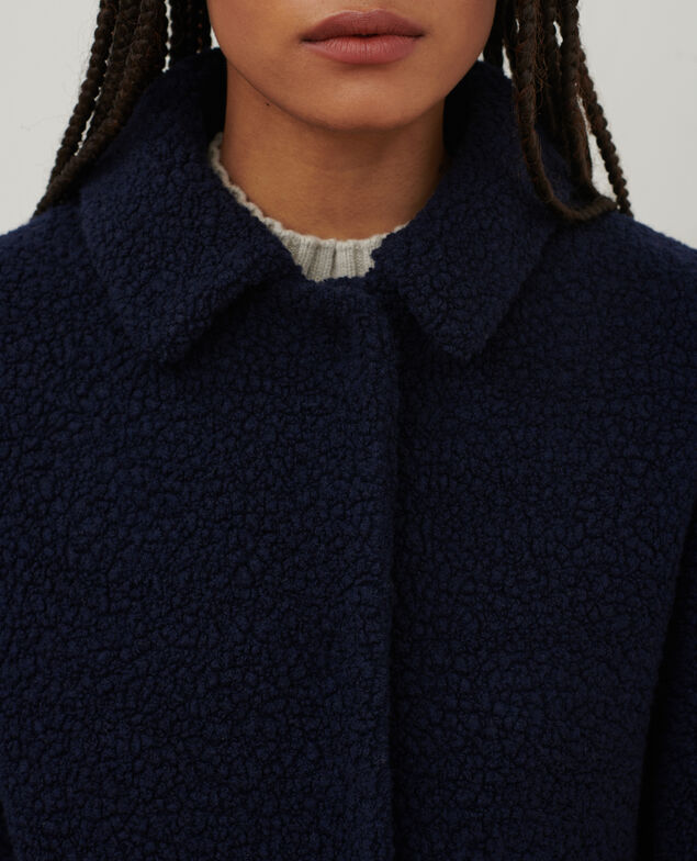 Abrigo largo de lana mezclada 8851 66 blue