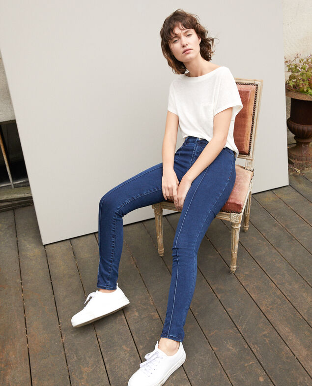 Jeans skinny cropped 7/8 Azul
