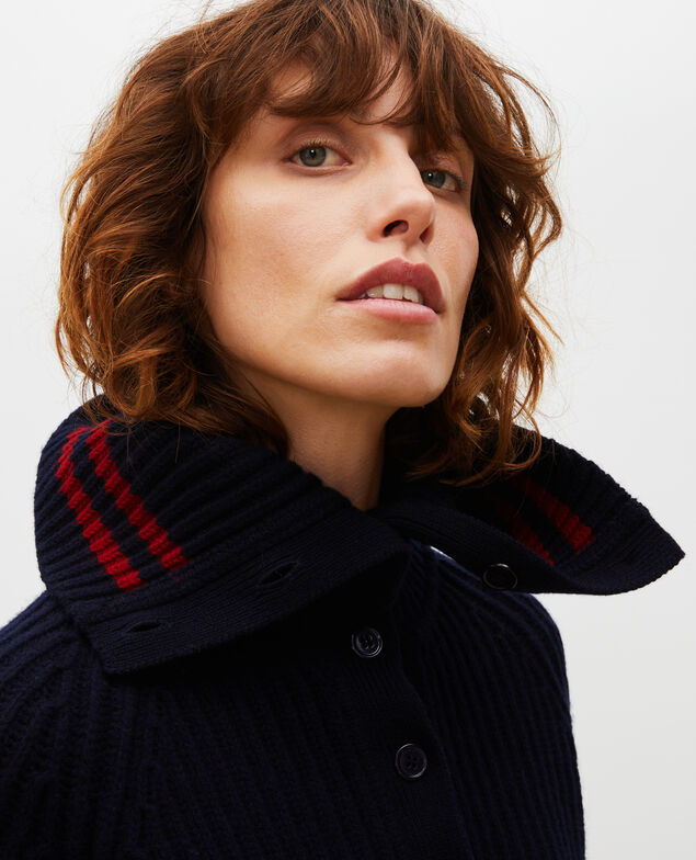 Jersey ancho cuello alto con cremallera de lana Night sky
