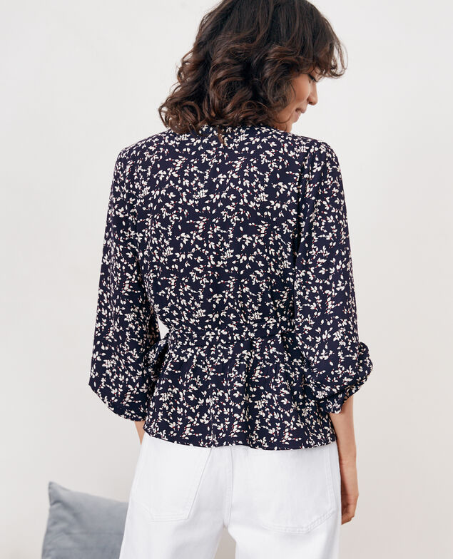 Blusa escote cruzado estampada Canopee marine