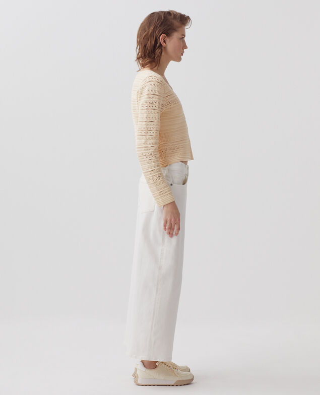 Cárdigan de crochet de algodón H304 albore