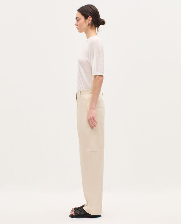 Pantalón barrel H013 gardenia