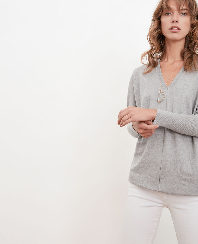 Jersey oversize de algodón y cachemir Light grey