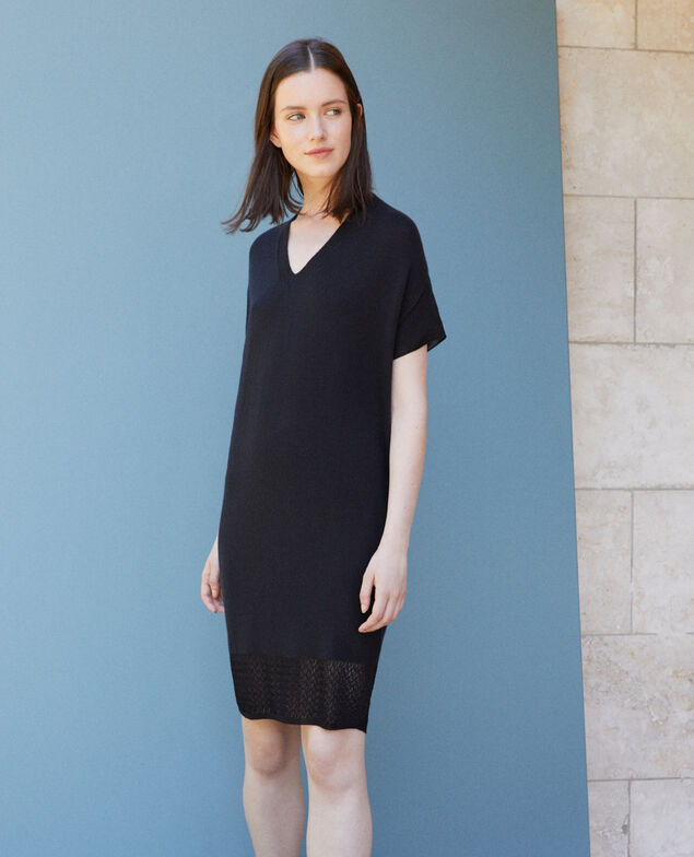Vestido de punto sin costuras Negro