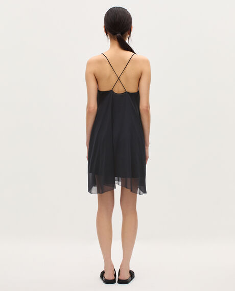 Vestido corto de muselina  K080 vulcan gray