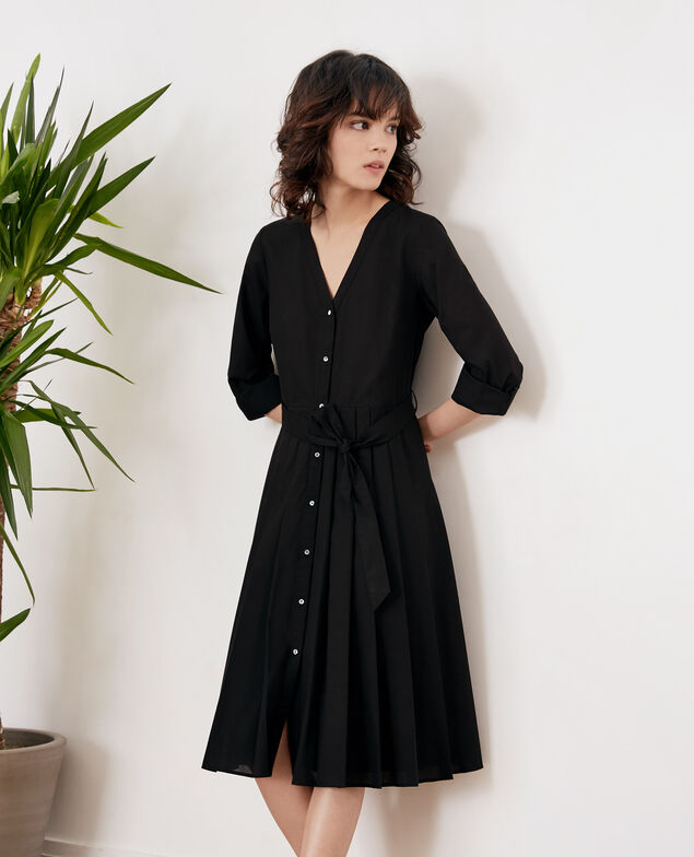 Vestido con plisado Noir