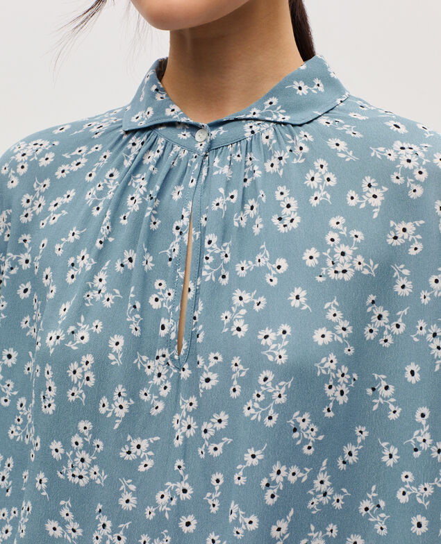 Blusa fluida de manga corta K610 daisy blue