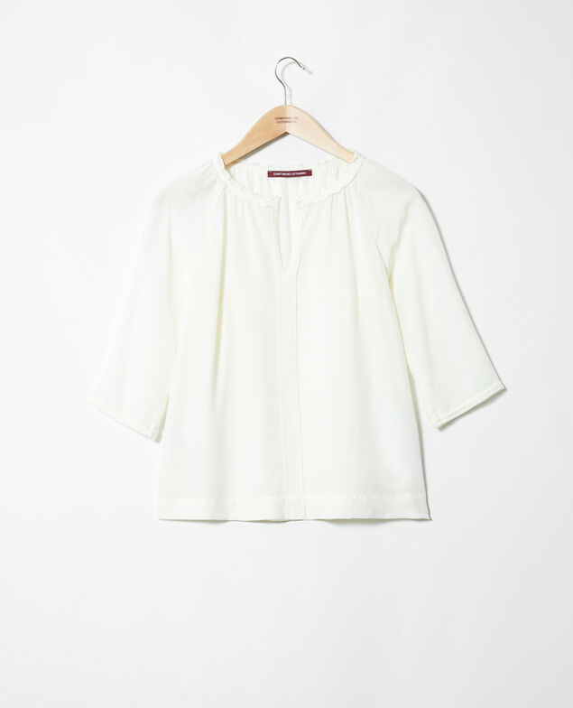 Blusa con seda Off white