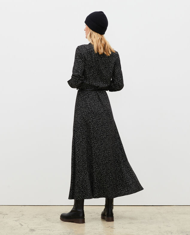 Maxi vestido largo estampado Print constellation black