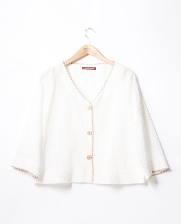 Prenda dos en uno: chaqueta o top casual Kaolin