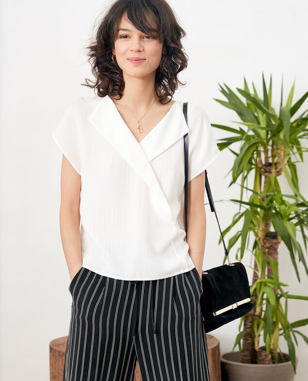 Top con escote en la espalda Off white