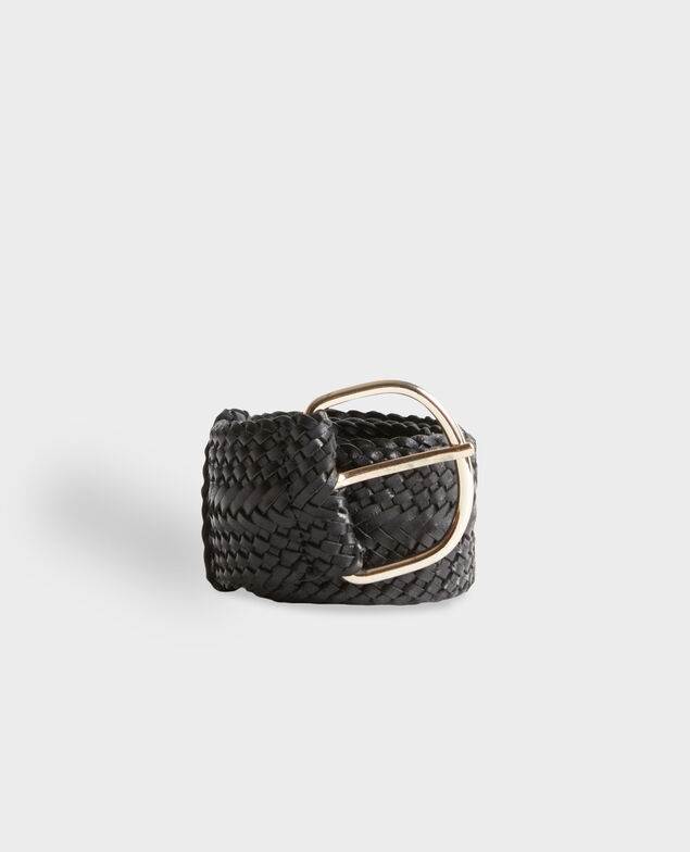 Cinturón ancho trenzado de cuero 8853 09 black