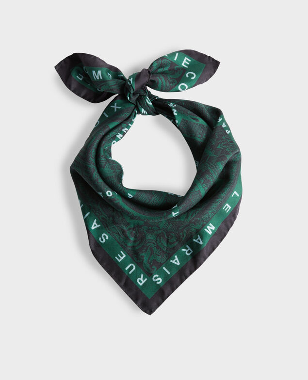 Foulard cuadrado de seda Military green
