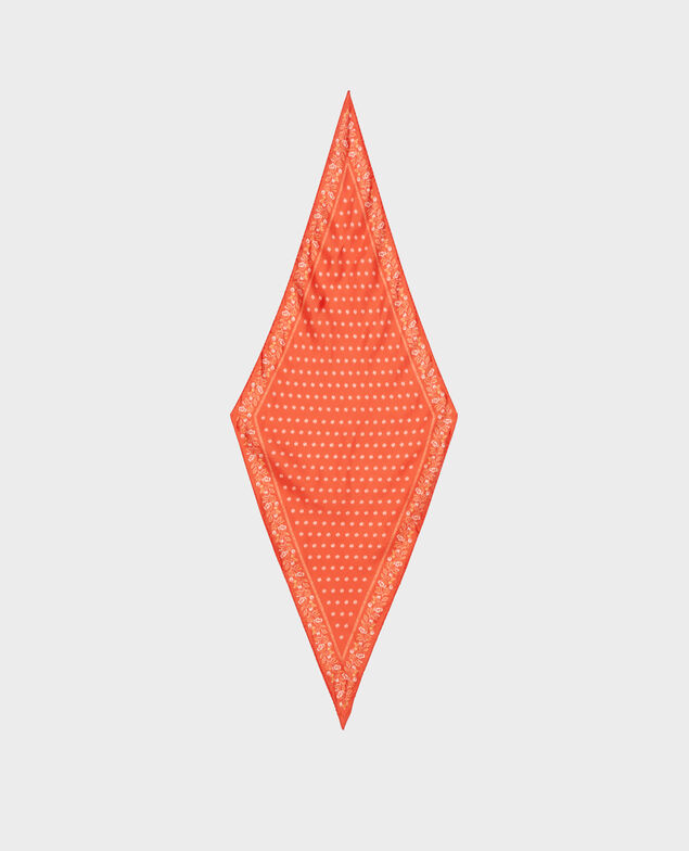 Fular de seda con forma de rombo Spicy orange